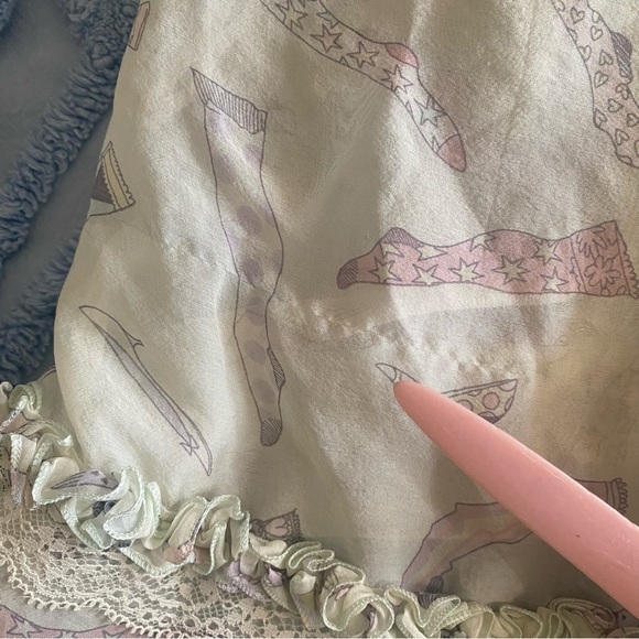 🎈SOLD 🎈Dolce & Gabbana Vintage Tank Top Baby Doll Top D & G Light Green Pink - Picture 13 of 16